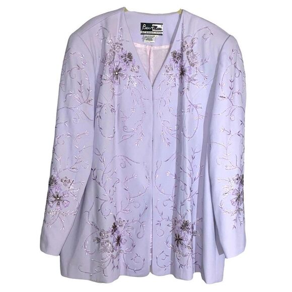 Ben Marc Lavender Beaded Jacket Size 20 Churchwear - Picture 1 of 10